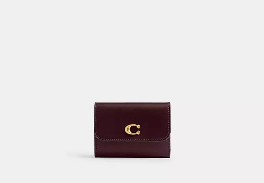 Brass/Merlot Multi Essential Card Holder Wallet In Colorblock