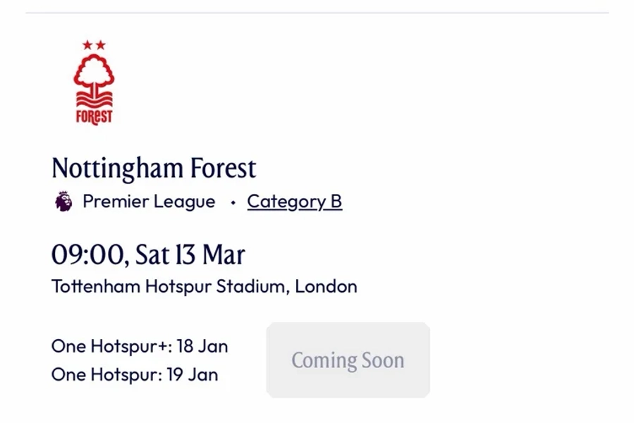Tottenham Hotspur vs. Nottingham Forest March 13th 2026