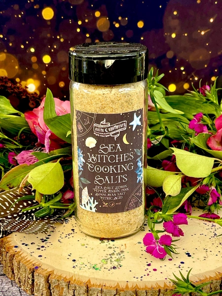 Sea Witches Cooking Salts Shaker Bottle | Anita Apothecary Kitchen Witch, Witches Kitchen, Black Salt, Salt, Witchcraft Cooking Salt