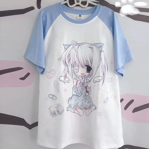Y2k T Shirts Short Sleeve Women's Subculture Cartoon Print Tops Japanese New Casual Kawaii Harajuku Pulovers Summer Tees - AliExpress 200000345
