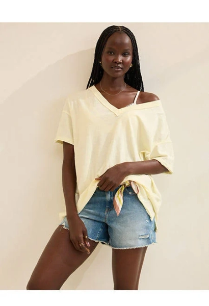 Aerie Women's Oversized V-Neck Boyfriend T-Shirt