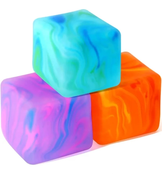 Stress Cube Squishy Toys Fidget Squeeze Square for Kids Adults Malt Sugar Slow Rising Sensory Toy