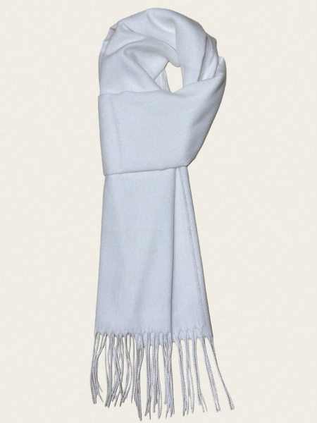 1pc Solid Color Scarf, Unisex Knitted Tasseled Warm Long Scarf, Versatile Boyfriend Gift, Neck Warmer, Blanket, Autumn/Winter