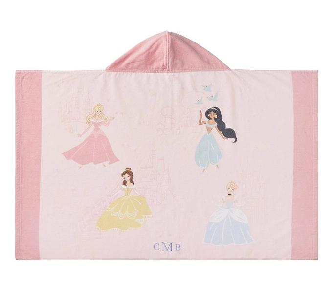 Disney Princess Castles Kid Beach Hooded Towel UPF 50+
