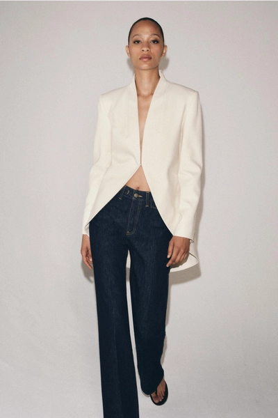 ZW COLLECTION LAPELLESS LONG BLAZER