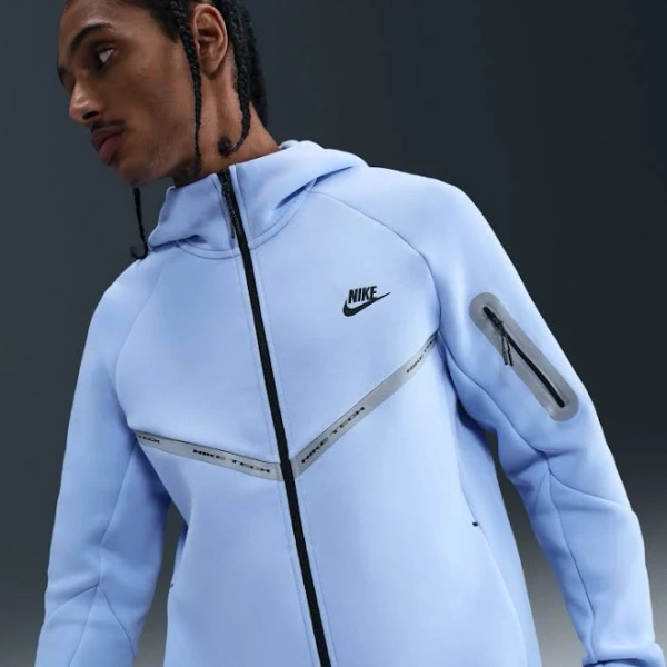 Nike Men's Tech Full-Zip Fleece Windrunner Jacket with Reflective Accents