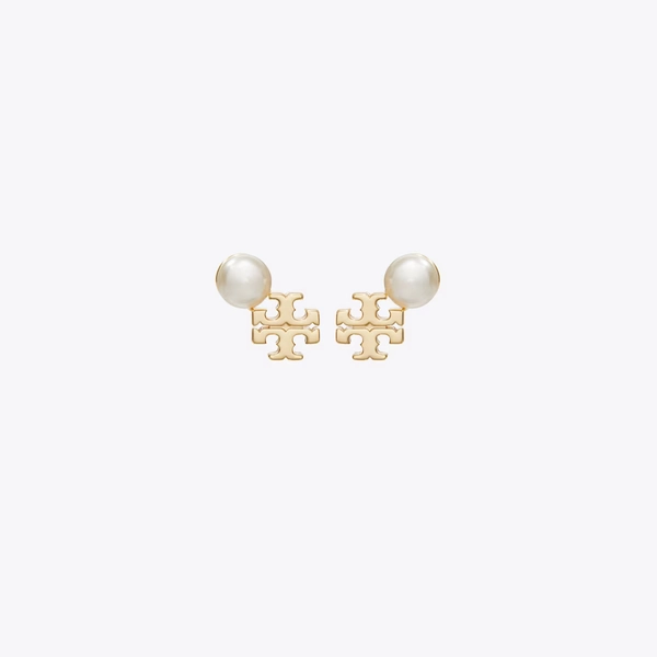 Moondance Logo and Pearl Stud Earrings in white, size OS