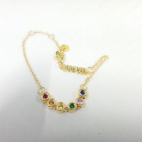 Pandora Marvel The Avengers Infinity Stones Chain Gold Bracelet