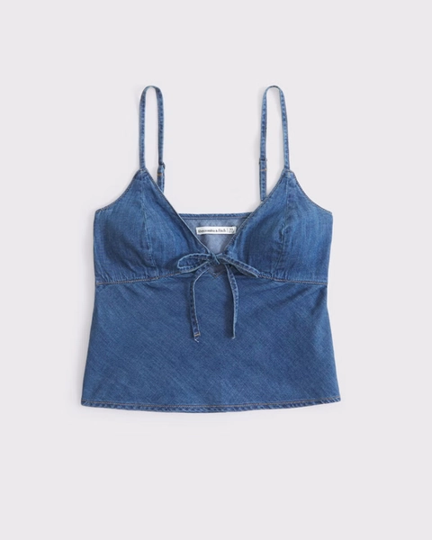 A&F Bella Bra-Free Chambray Tie-Front Cami