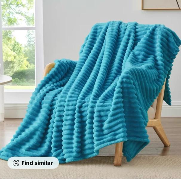 DealsForYouDays - BEDELITE Fleece Throw Blanket, 300 GSM Super Soft Blanket, 3D Stripe Texture Fluffy Blanket, Throw Blanket for Couch, Sofa, Bed, Living Room, Home Decor, All Seasons, Decorative, Gift Idea