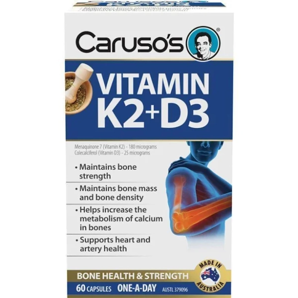 Caruso's Vitamin K2 + D3 60 Capsules
