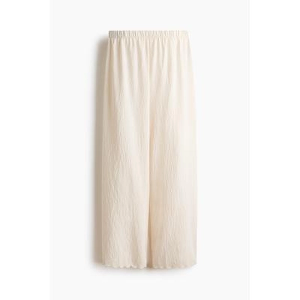 H & M - Straight scalloped trousers - Cream