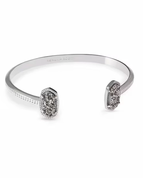 Elton Silver Cuff Bracelet in Dichroic Glass