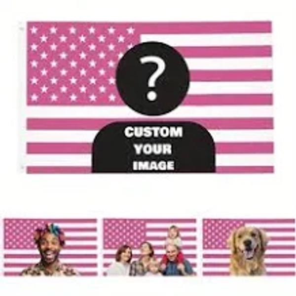 Personalized Pink & White American Flag
