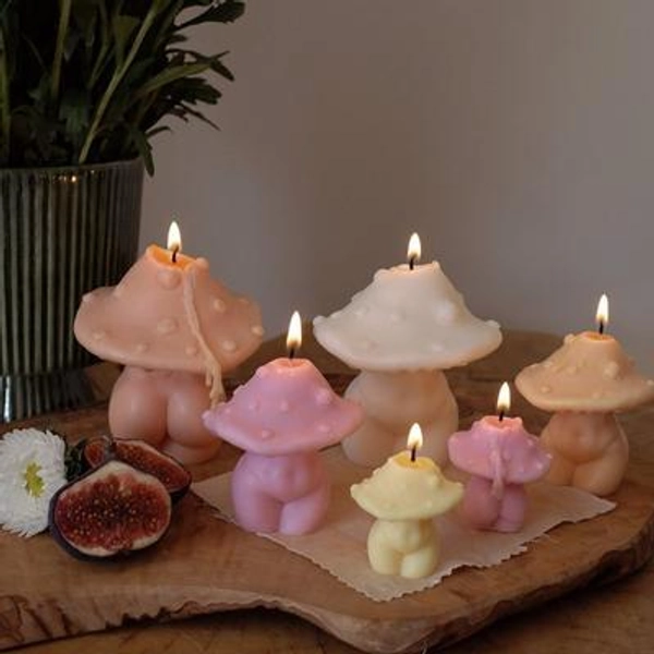 Mushroom Body Candle | Christmas Gift Idea | Handmade Gift Sculpture Candle | Christmas Gifts | Christmas Stocking Gift for Her