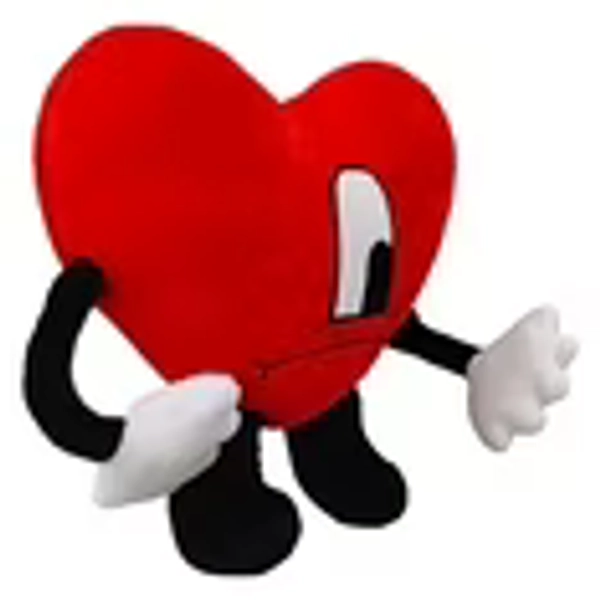 Bad Cute Bunny Plush Figure Toy 9.8 Inch Love Hearth Plush Toys For Kids And Fans For Special Christmas Day(Hearth Man)