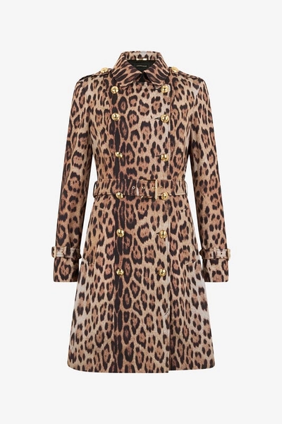 Manteau à double boutonnage imprimé Jaguar Skin