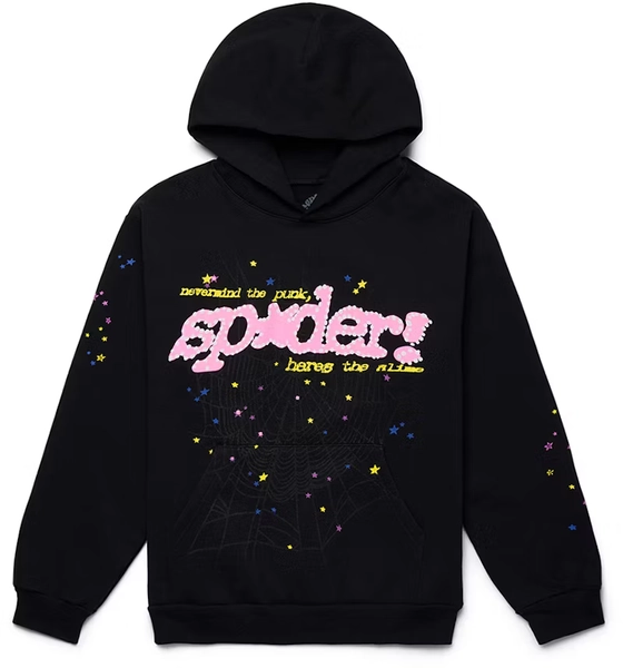 Sp5der P*NK V2 Hoodie Black