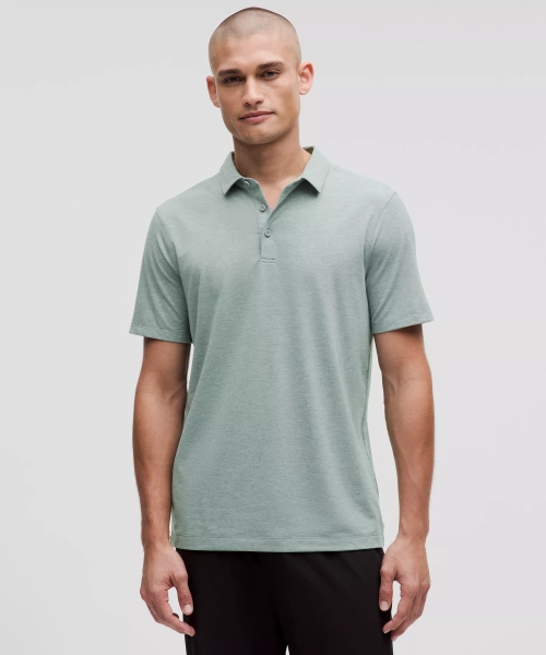 Evolution Short-Sleeve Polo Shirt - Heathered Crater Blue - XXXL