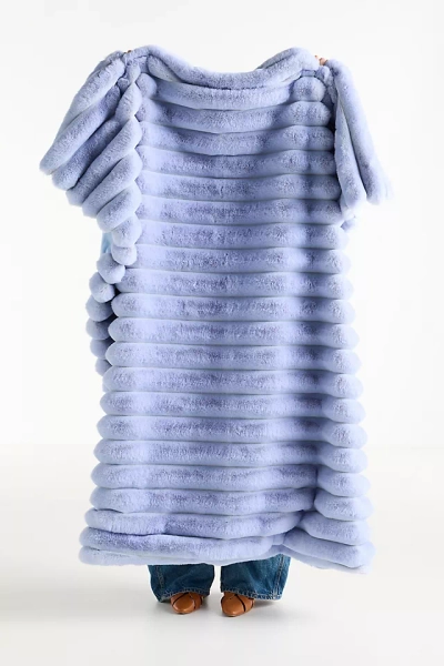 Tipped Puffer Faux Fur Throw Blanket