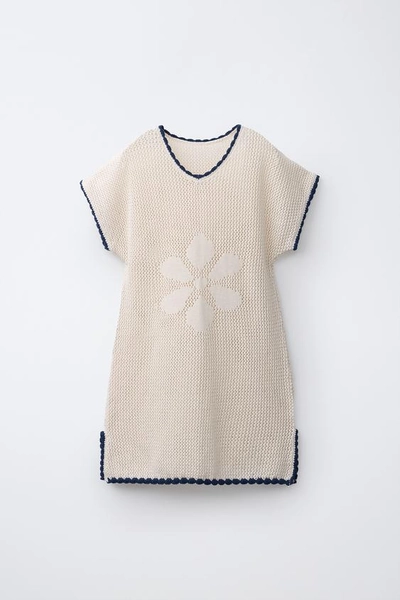 FLORAL CROCHET KNIT KAFTAN