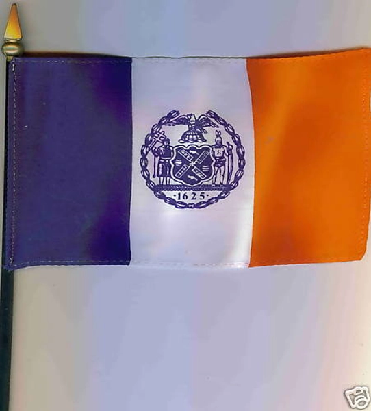 ⭐️FAVORITE⭐️New York City 4"x6" Flag on a Pole NEW
