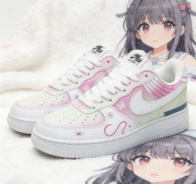 Custom Sneakers, Personalized Hand Painted Mitsuri Kanroji Anime Shoes, Birthday Gift for Fans, Cosplay