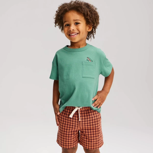 Toddler Boys' Short Sleeve Oversized Graphic T-Shirt - Cat & Jack™ Teal Green 12M