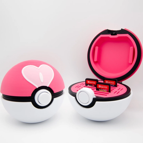 Love Ball Pokemon Poke Ball 3D Printed Switch, 3DS, or Ring Holder