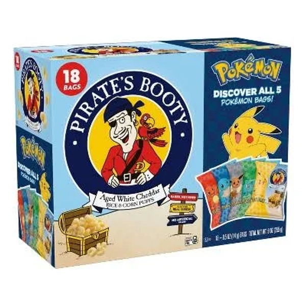 Pirate's Booty Pokemon Cheddar Rice & Corn Puffs