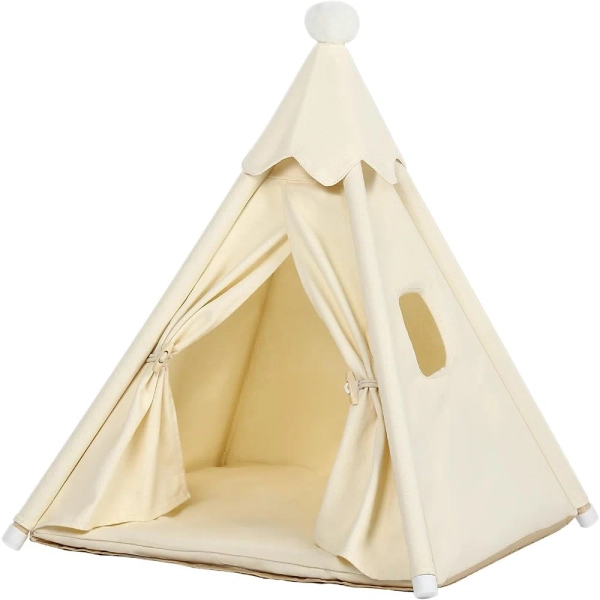 George Oliver Pet Teepee Tent House For Large Cat & Small Dogs  Sma... | Wayfair