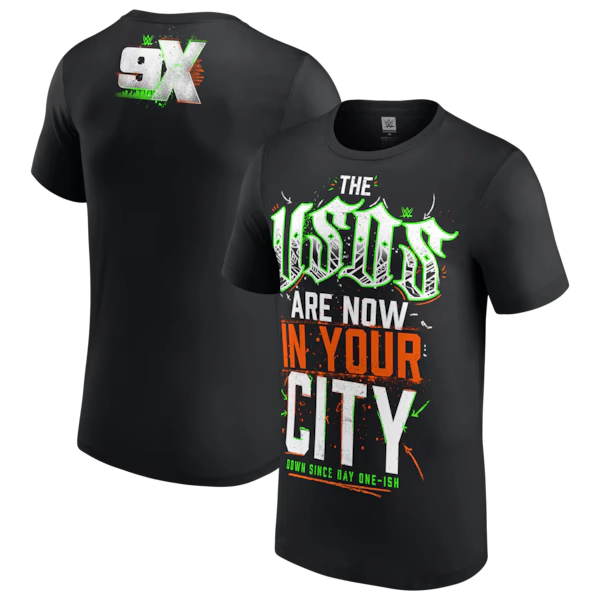 Men's Black The Usos Are In Your City T-Shirt
