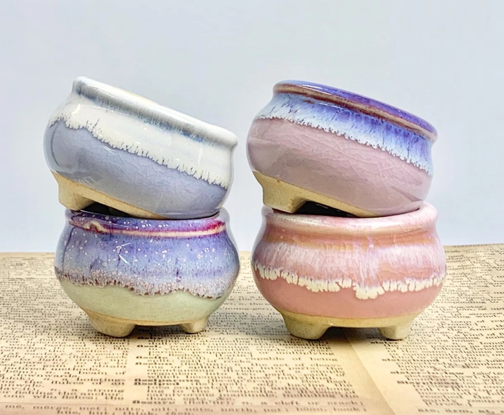 Tiny Succulent Planters Handmade Pottery Gift for Mommy, Mini Succulent for Pot Garden Decor Gifts, Cute Flower Pottery Pot Gifts for Women