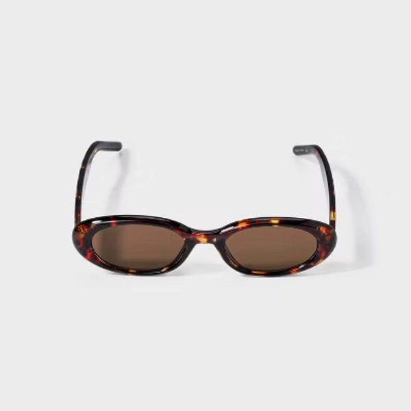 Women's Plastic Oval Sunglasses - Wild Fable™ Brown: Maximum UV Protection, Polycarbonate Lenses, Recycled Frame