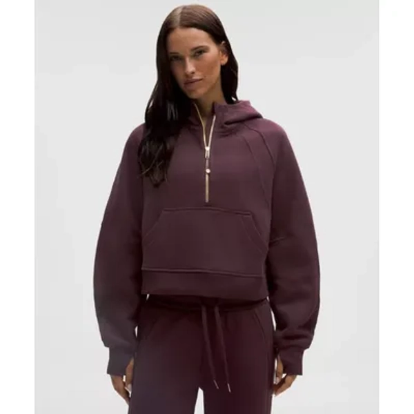 lululemon – Women's Scuba Oversized Half-Zip Hoodie – Color Black/Gold/Purple – Size XS/Small