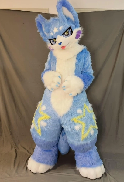 Blue Ocean Star Cat Fursuit Full Body Suit, Custom Fursuit Head, Kenomo Theme Party, Fursuit Mask, Fantasy Creature, Furry, Fursuit Fans