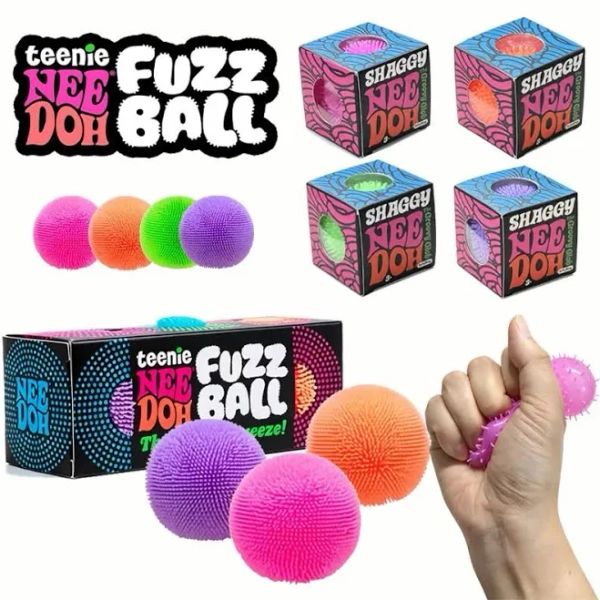 Teenie Needoh Fuzz Ball Mini Spiky Decompression Toy Soft Non-toxic Maltose Heal Relax ADHD Autism