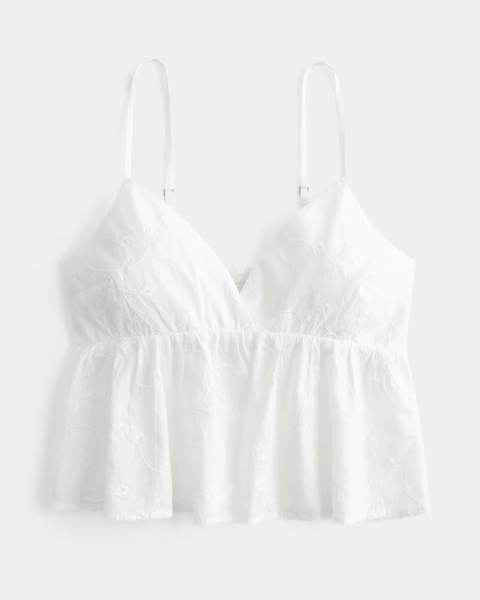 Easy Embroidered Shine Babydoll Top