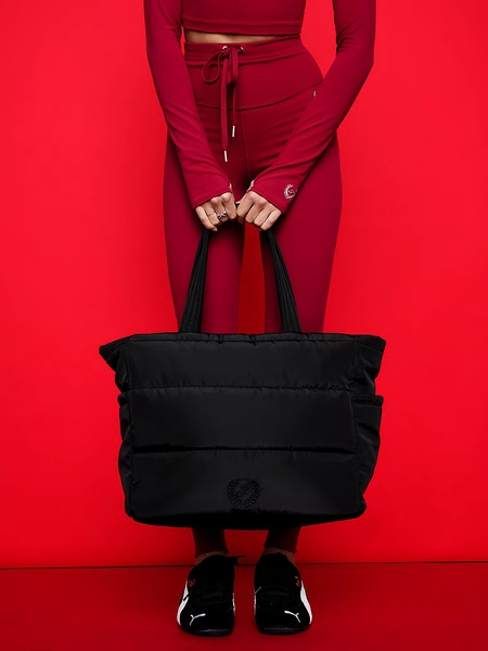 Quilted Puﬀer Tote Bag
