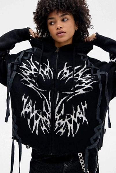 Minga London Abyx Knitted Zip-Up Hoodie