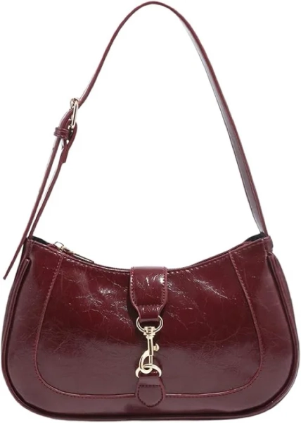 dark red shoulder purse