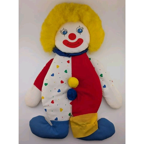 Vintage Clown Nursery Wall Hanging Cloth Kids Room 14" 80s
