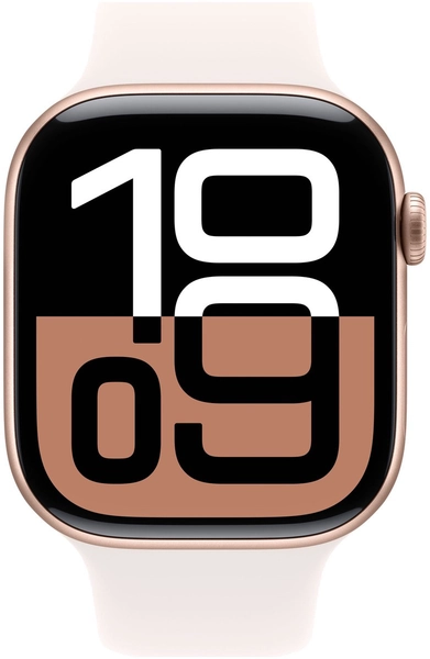 Apple Watch Series 10 - Wifi - 46mm - Rose Gouden Aluminium Case met Light Blush Sportbandje - S/M