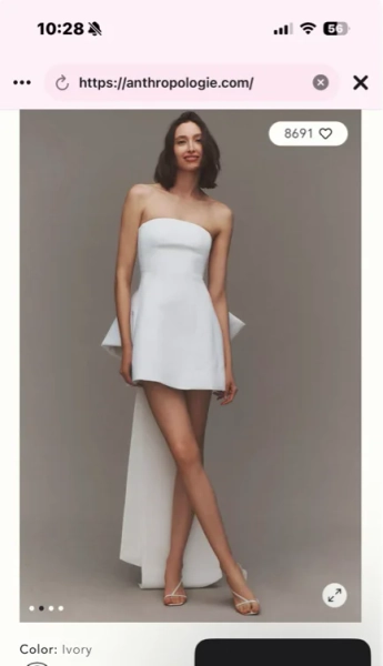 Sachin & Babi Grace Strapless Back-Bow Mini Dress