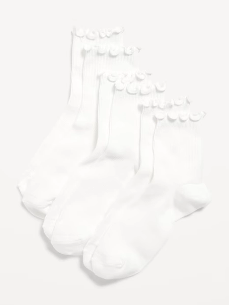 Ruffled Crew Sock 3-Pack for Women