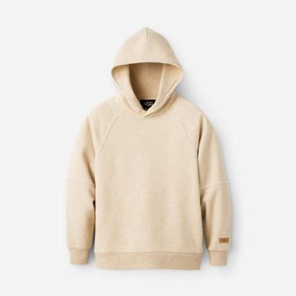 UGG® Women's Classic Hoodie Cotton Blend/Recycled Materials in Sand Heather, Size S