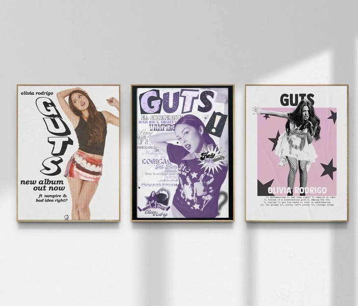 Olivia Rodrigo GUTS Tour Poster | Retro Aesthetic Wall Art | Pop Concert Print | Vintage Music Decor, Trendy Room Decor Gift | Fast Shipping