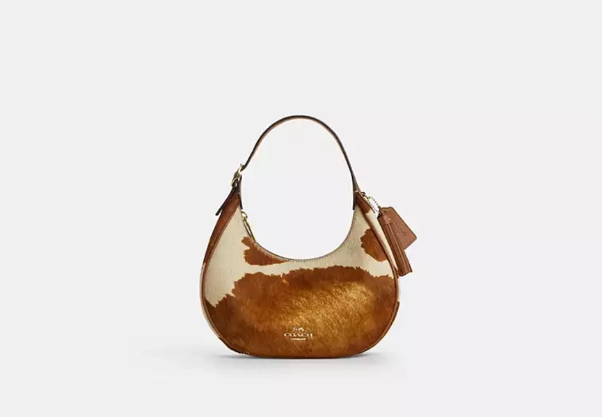 Emily Shoulder Bag In Haircalf With Cow Print