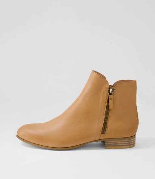 Fabian Dark Tan Leather Ankle Boots