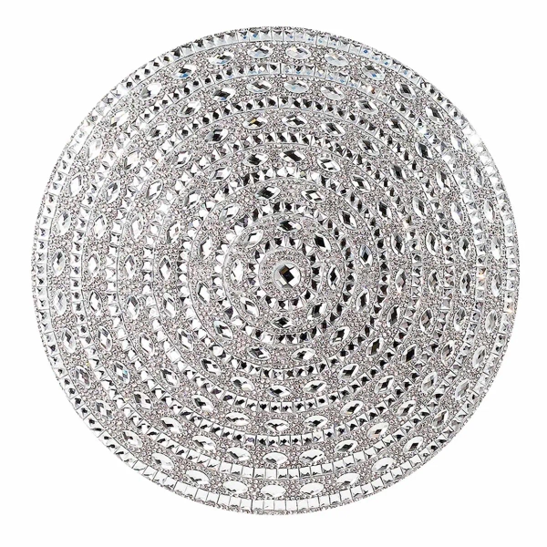 Gatsby Round Pillow, Glass Rhinestones with Matching Velvet